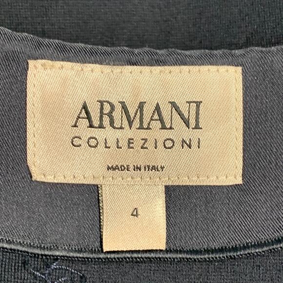 ARMANI COLLEZIONI Size 4 Navy Viscose Blend Pleated Zip Up Dress - Picture 5 of 8